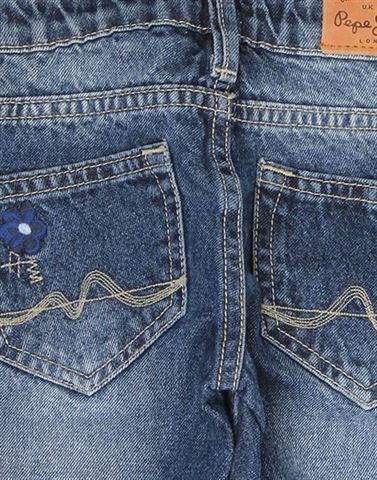 Pepe Jeans Girls Embroidered Blue Jeans